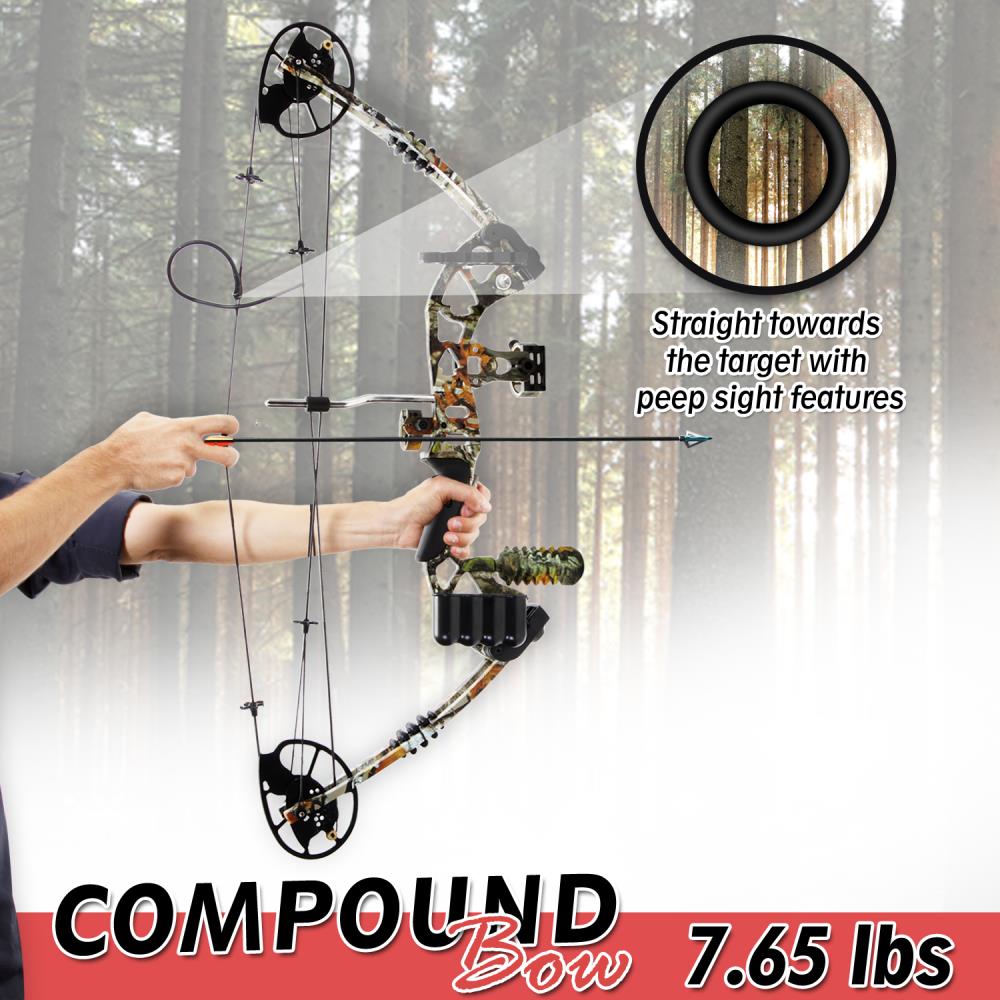 SereneLife Compoundbogen Set 30-70lbs 320fps braun