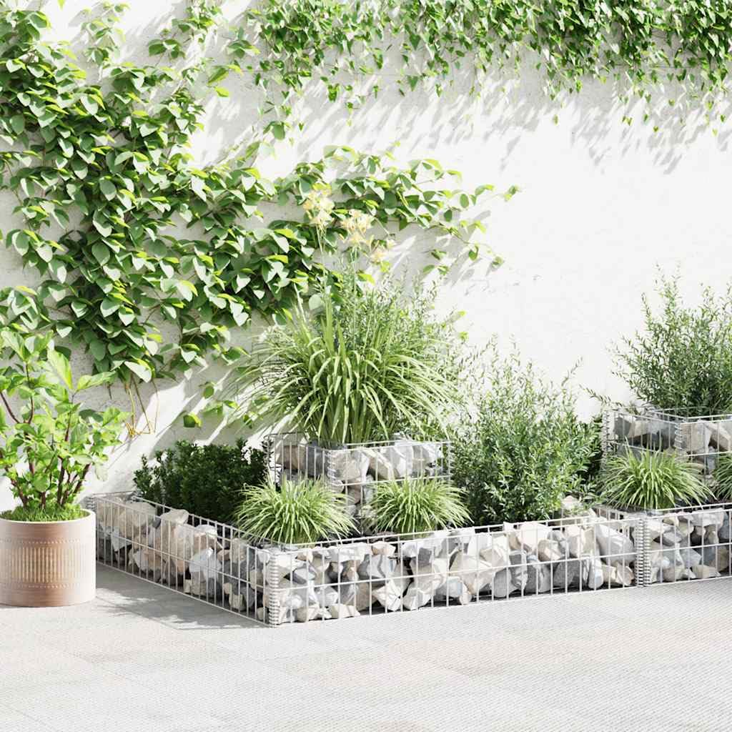 vidaXL Gabionen Pflanzkübel verzinkt 120x120x20 cm Hochbeet