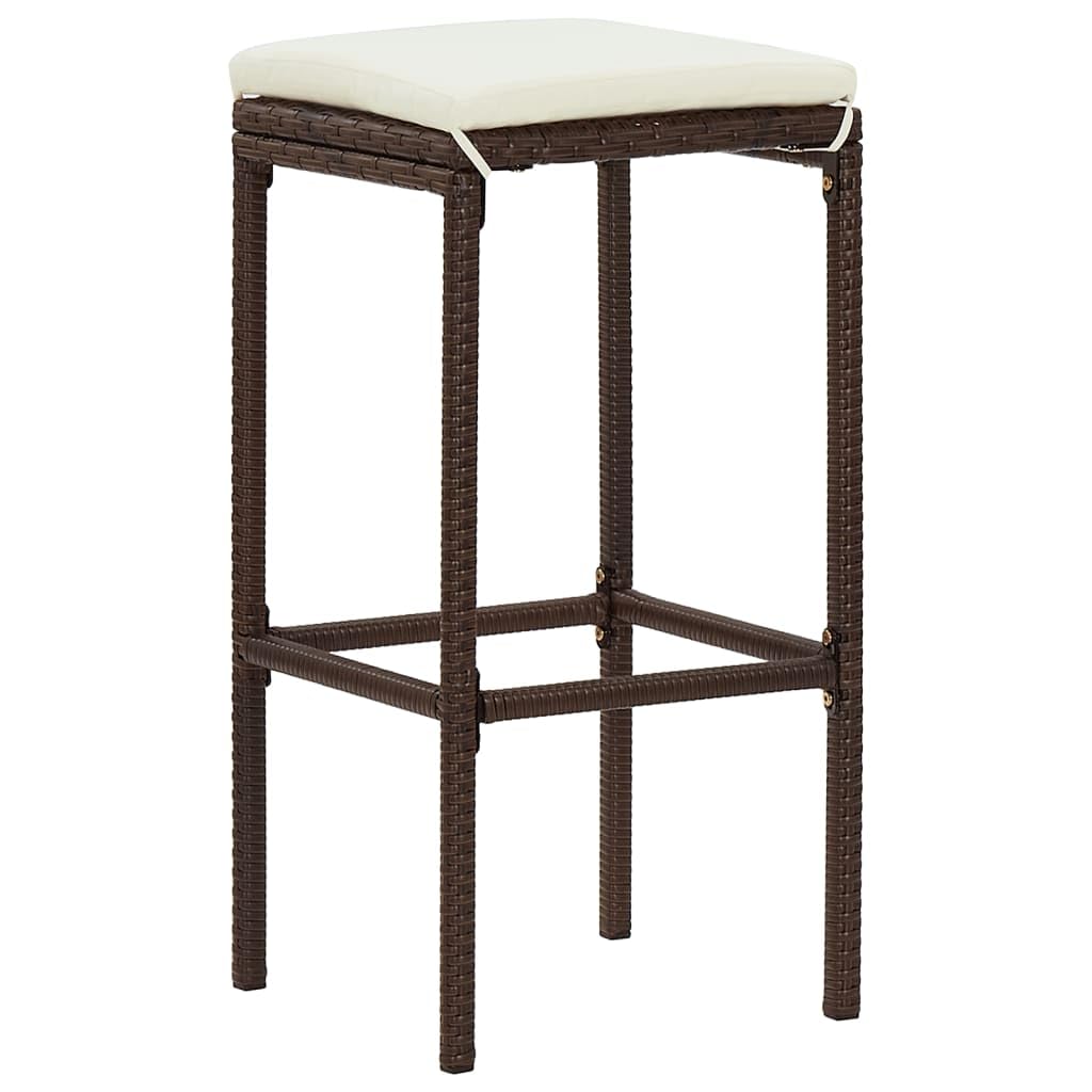 vidaXL Gartenbar-Set Akazie Rattan 4-tlg. Braun Bartisch Hocker