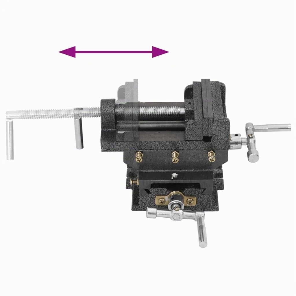 vidaXL Maschinenschraubstock Kreuztisch 78 mm Gusseisen
