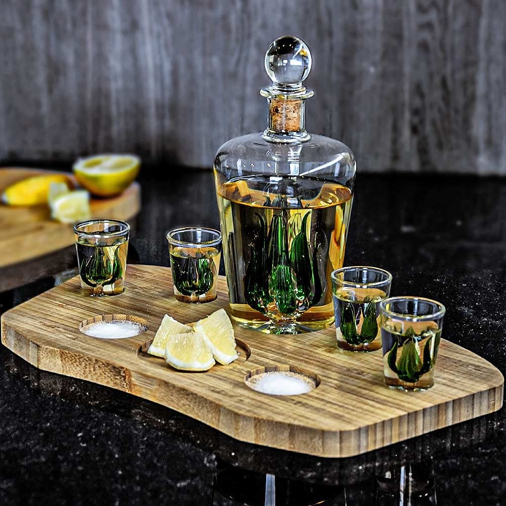 Mikamax Tequila Decanter Set 840 ml 4 Shotgläser