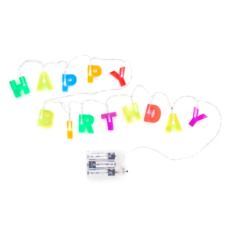 Kikkerland Home Lichterkette Happy Birthday bunt Party