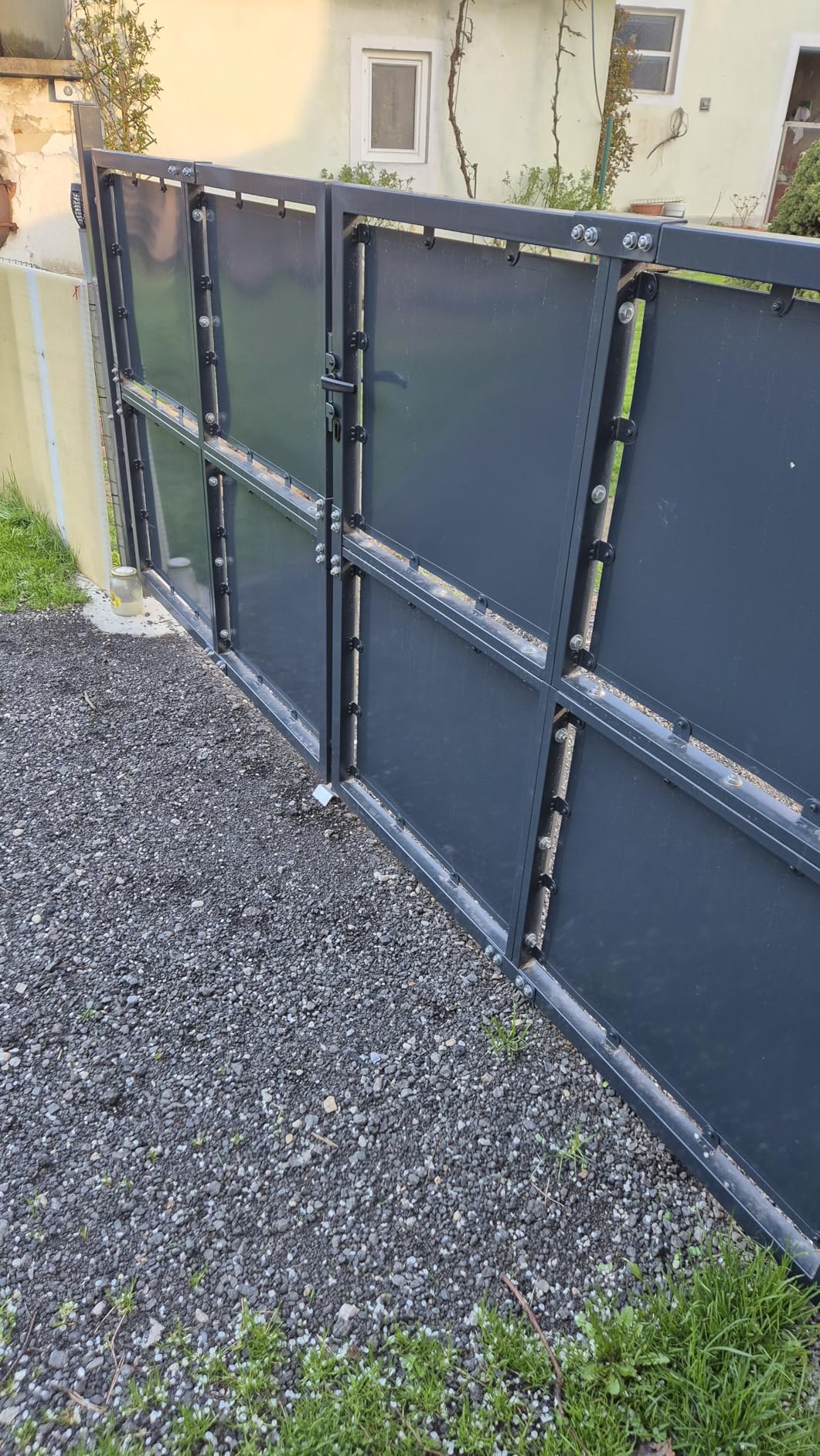 vidaXL Gartentor Stahl 100x100 cm Anthrazit mit Schloss