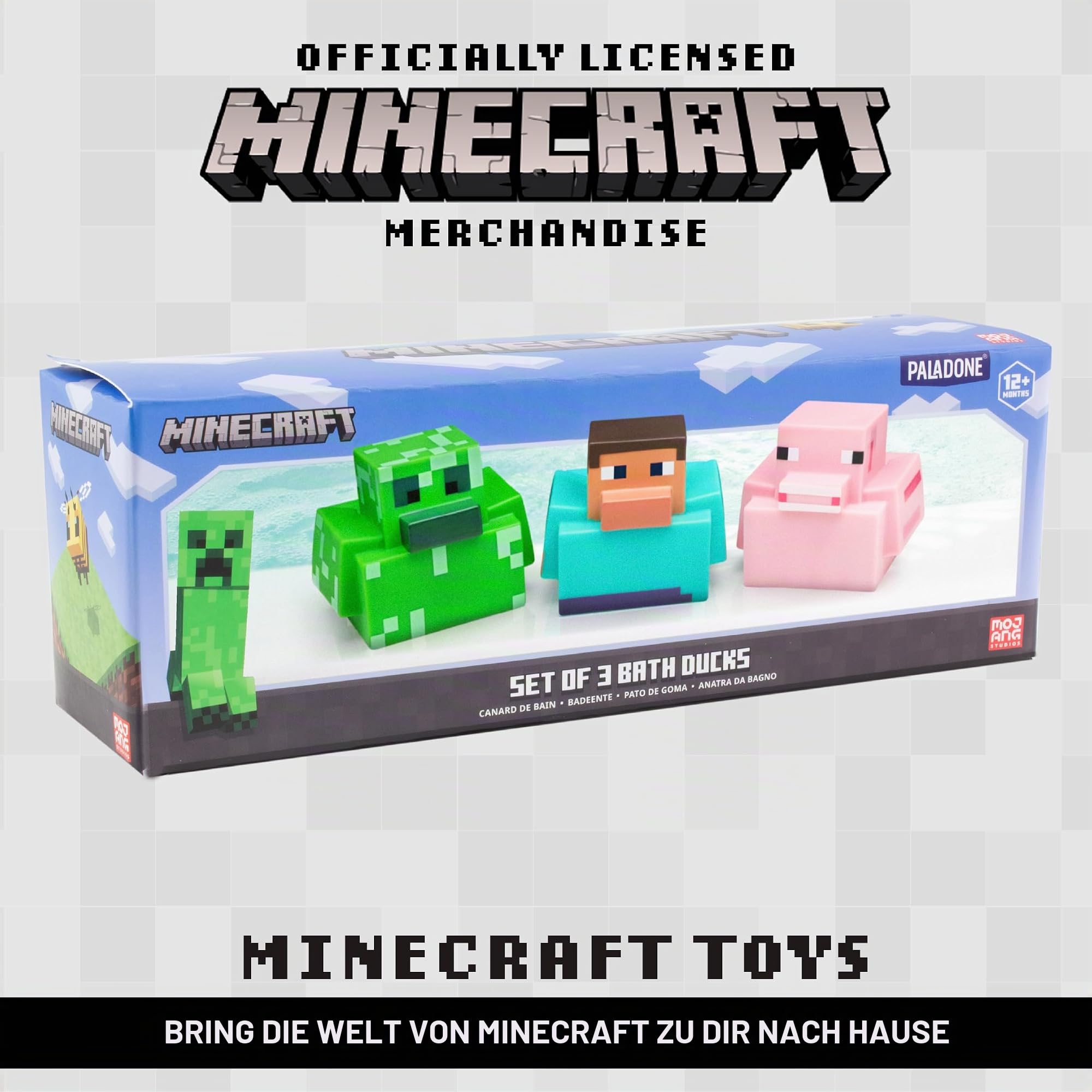 Paladone Homeware Minecraft Badeenten 3er-Set Creeper lizenziert