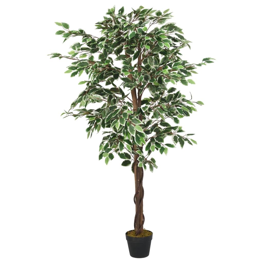 vidaXL Ficusbaum künstlich 120 cm Kunstpflanze grün 630 Blätter