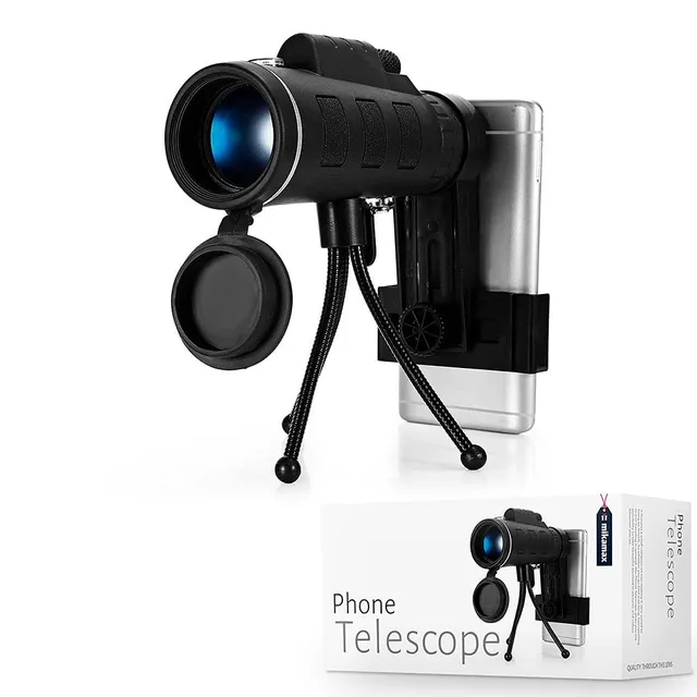 Mikamax Tech Phone Telescope Monokular mit Stativ 15,5 cm
