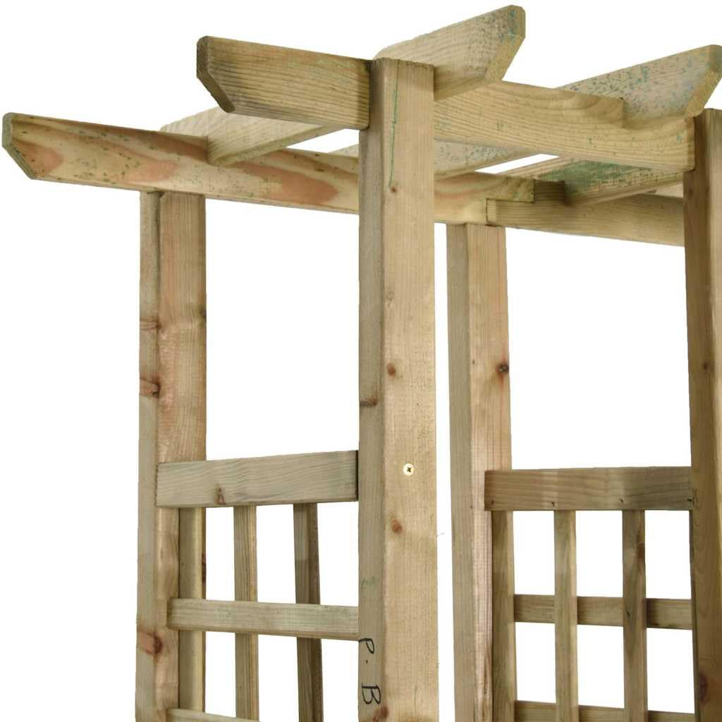 vidaXL Heim & Garten Pergola Kiefer Bank Pflanzkasten