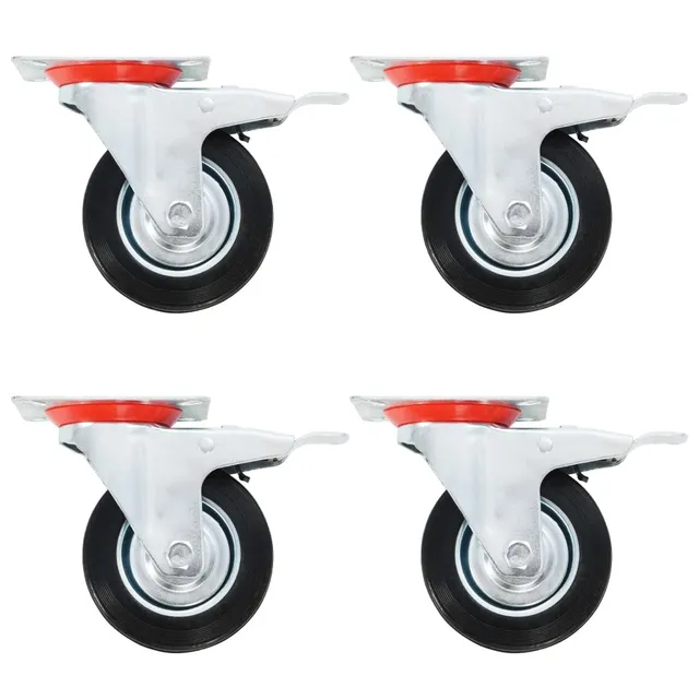 vidaXL Lenkrollen 100 mm mit Bremse Möbelrollen 8 Stück