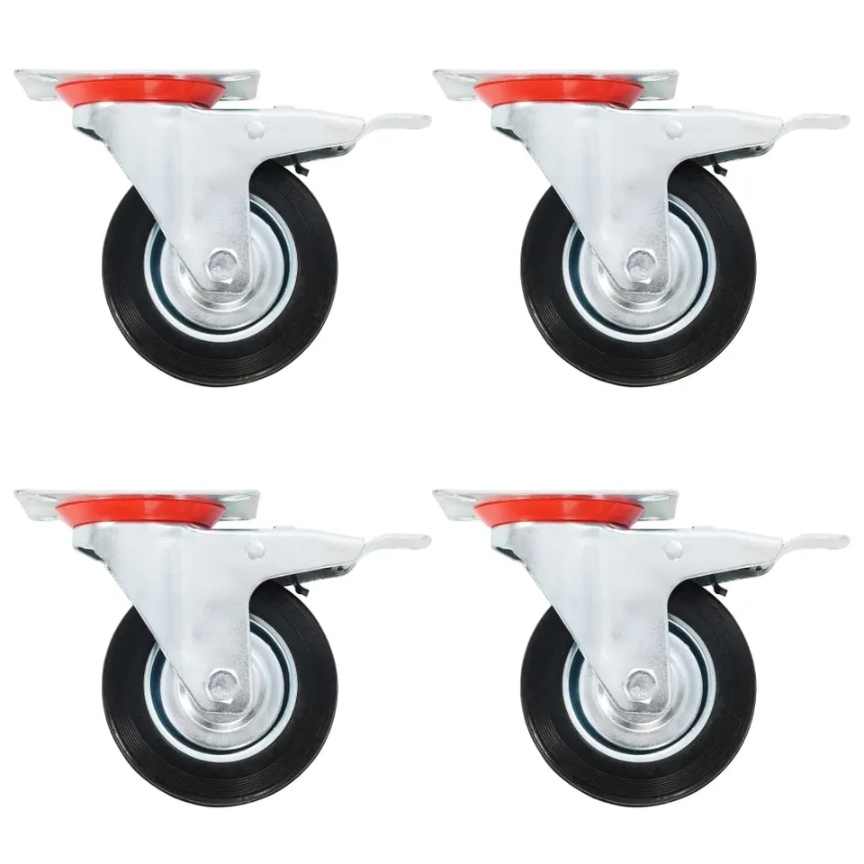 vidaXL Lenkrollen 100 mm mit Bremse Möbelrollen 8 Stück