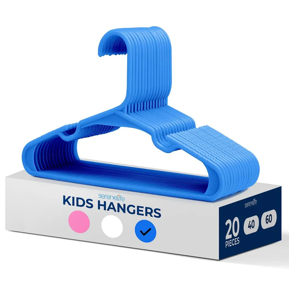 Serenelife Storage Kinderbügel Blau 20 Stück rutschfest 29 cm