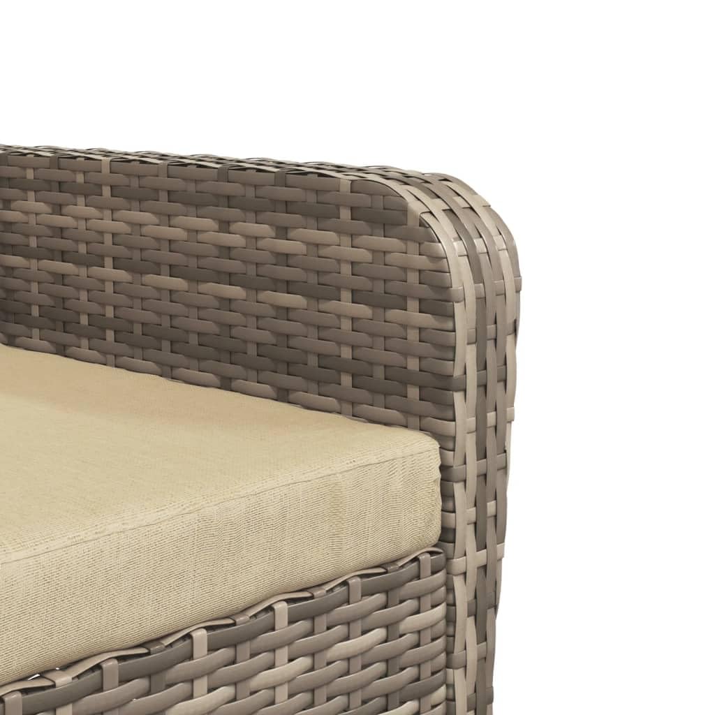 vidaXL Gartenstuhl mit Hocker Hellbraun Poly Rattan Gartensessel