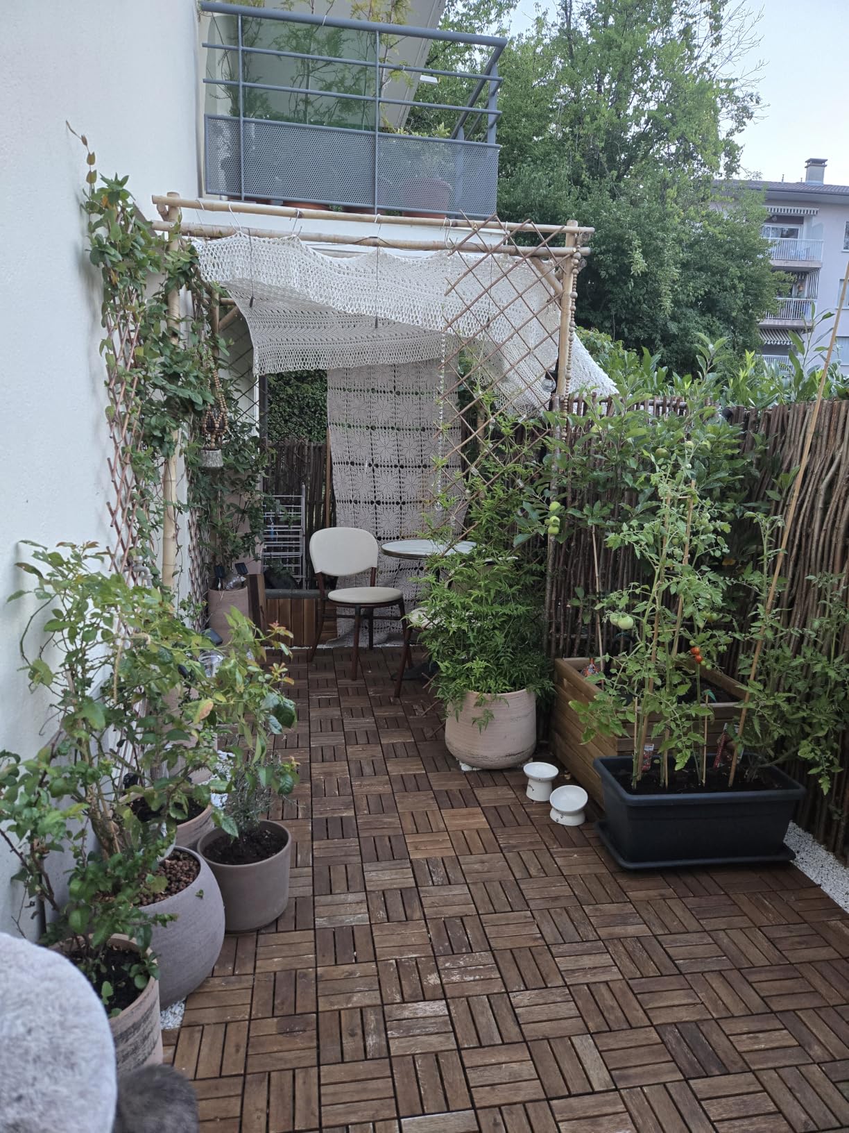 vidaXL Heim & Garten Pergola Pavillon Bambus 170x170x220cm
