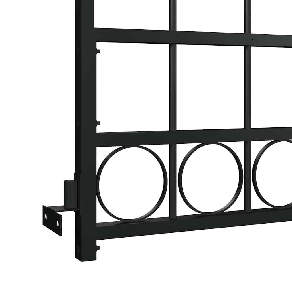 vidaXL Gartentor ASSEN Stahl 89x200cm Schwarz Bogen