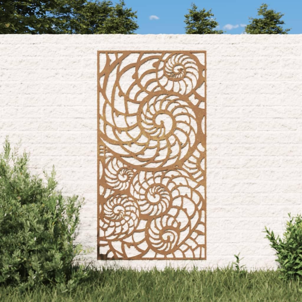 vidaXL Heim & Garten Wanddeko 105x55 cm Cortenstahl Muschel-Design