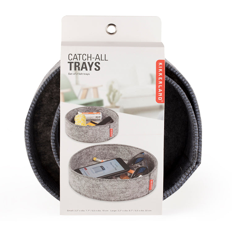 Kikkerland Home Catch-All Trays Ablageschalen Filz 2er Set
