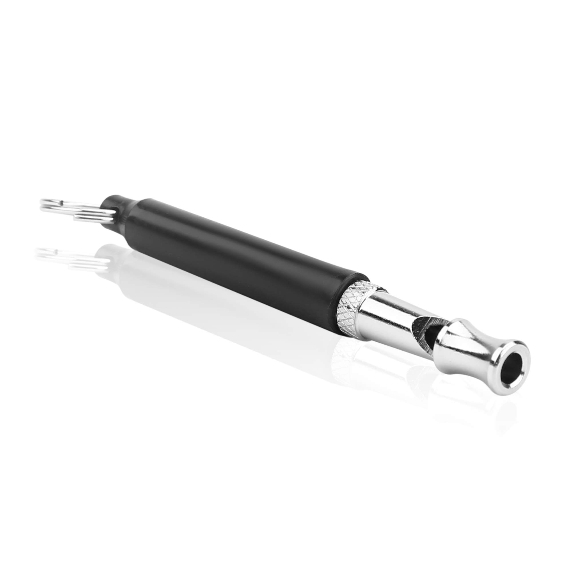 Intirilife Hundepfeife Trainingspfeife Schwarz Edelstahl 8 cm