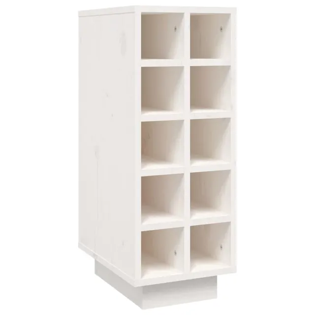 vidaXL Weinregal Weiß Kiefer 10 Flaschen 23x34x61 cm