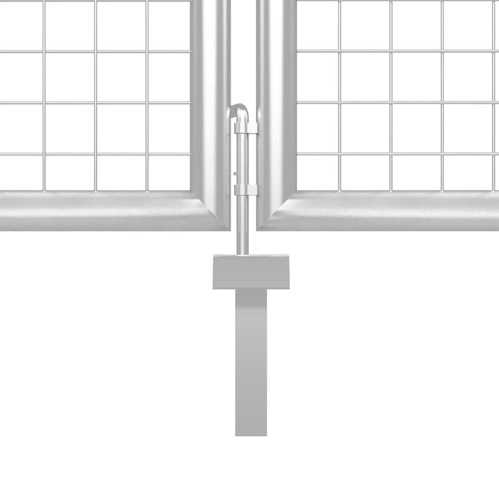 vidaXL Gartentor Stahl 400x75 cm silber mit Schloss