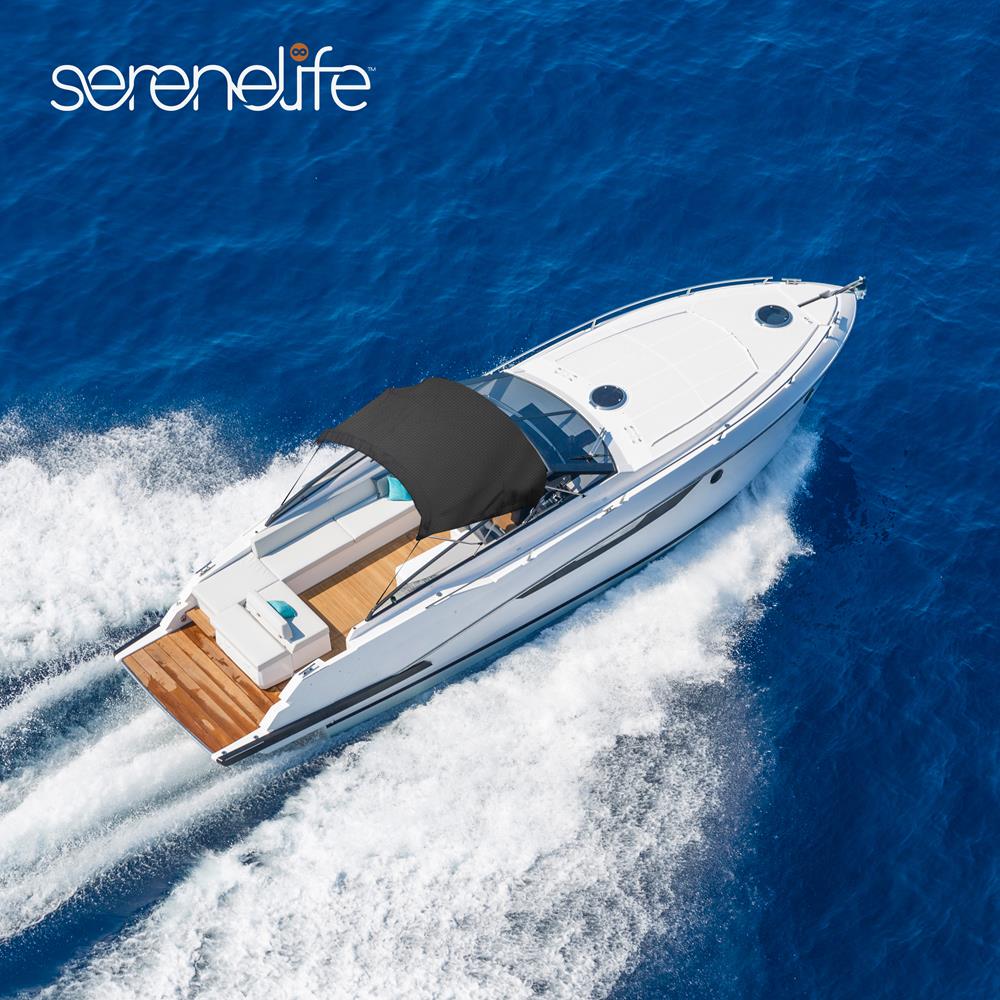 Serenelife Bimini Top 3-Bügel Bootsverdeck Schwarz 183cm Polyester