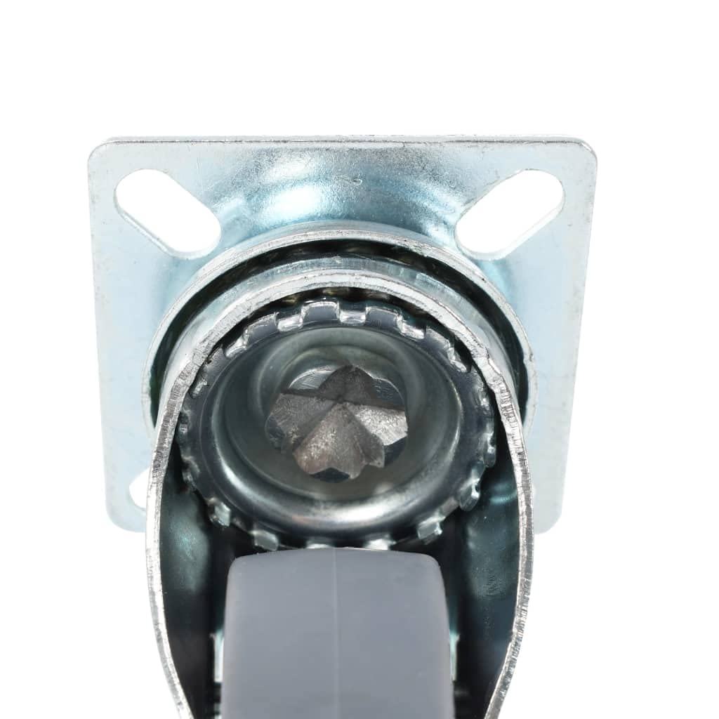vidaXL 8x Lenkrollen 50 mm Möbelrollen mit Bremse grau 35 kg
