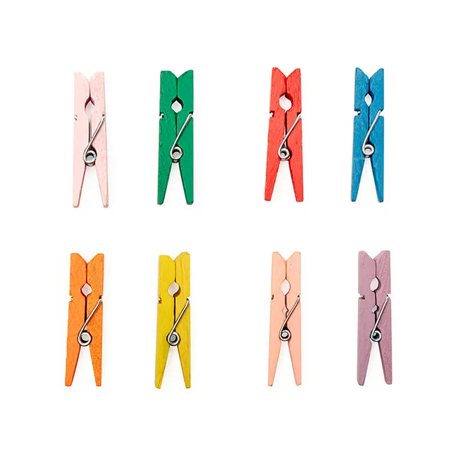 Kikkerland Home Mini Rainbow Clothespins 36er Set Bunt