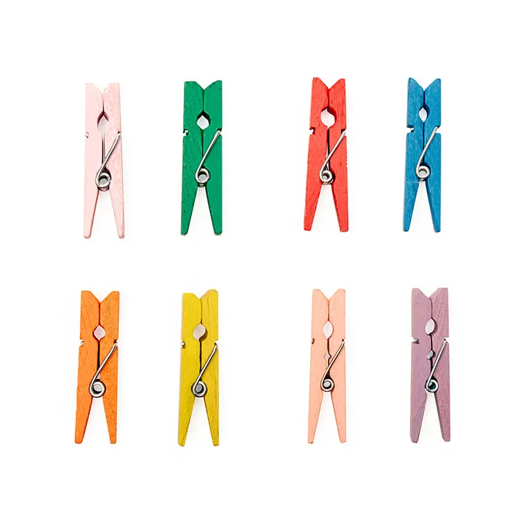 Kikkerland Home Mini Rainbow Clothespins 36er Set Bunt