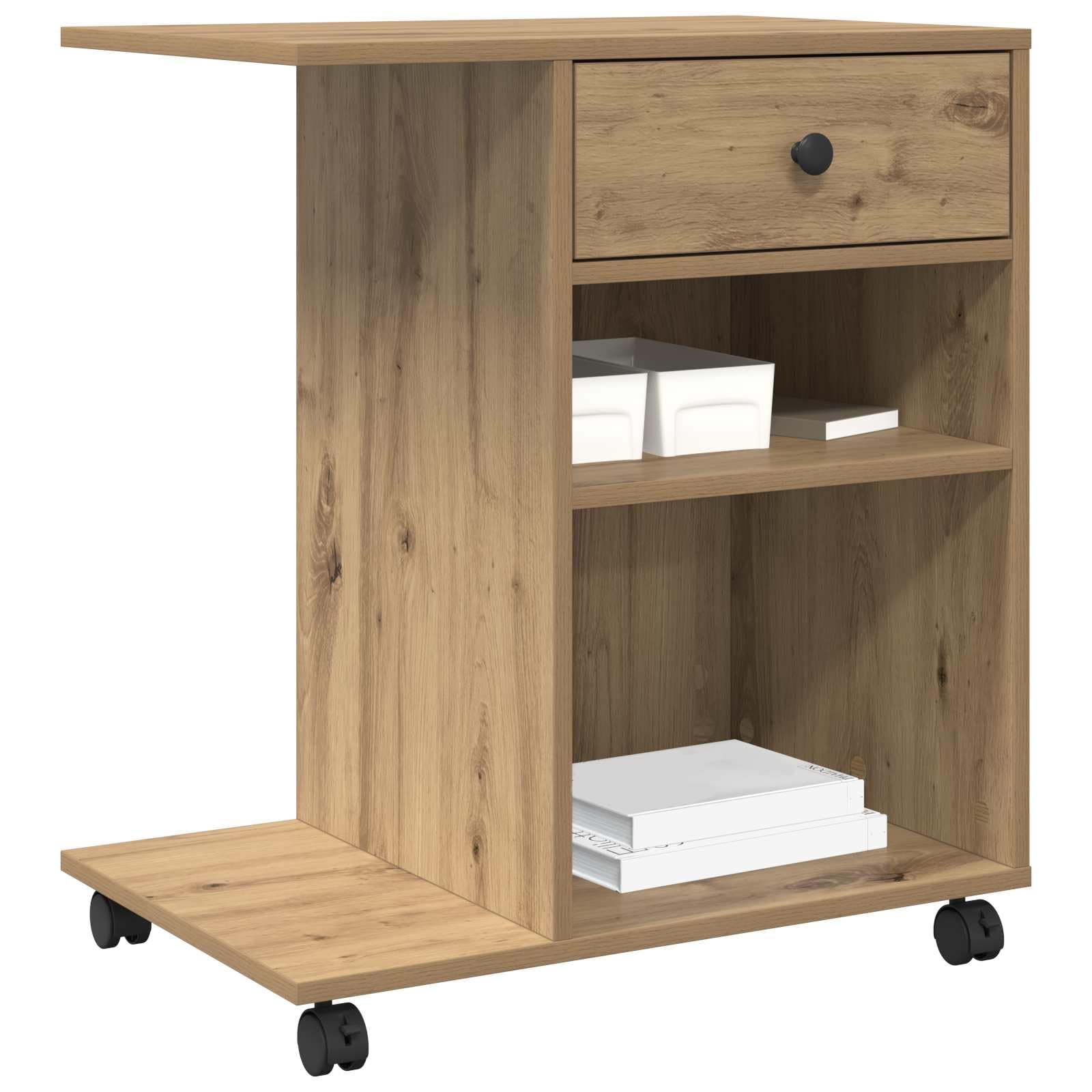 vidaXL Heim Druckerständer Sonoma-Eiche 60x40x68,5 Rollen