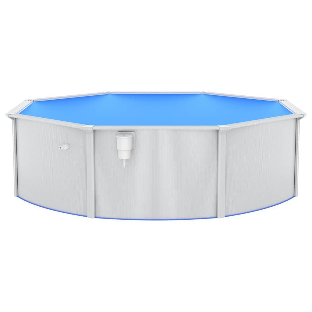 vidaXL Frame Pool 460x120 Blau Aufstellpool mit Leiter