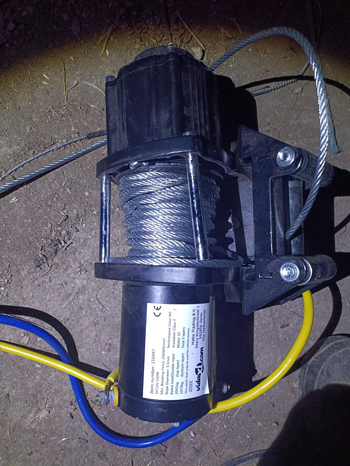 vidaXL Seilwinde 12V 2040kg Elektrowinde Fernbedienung