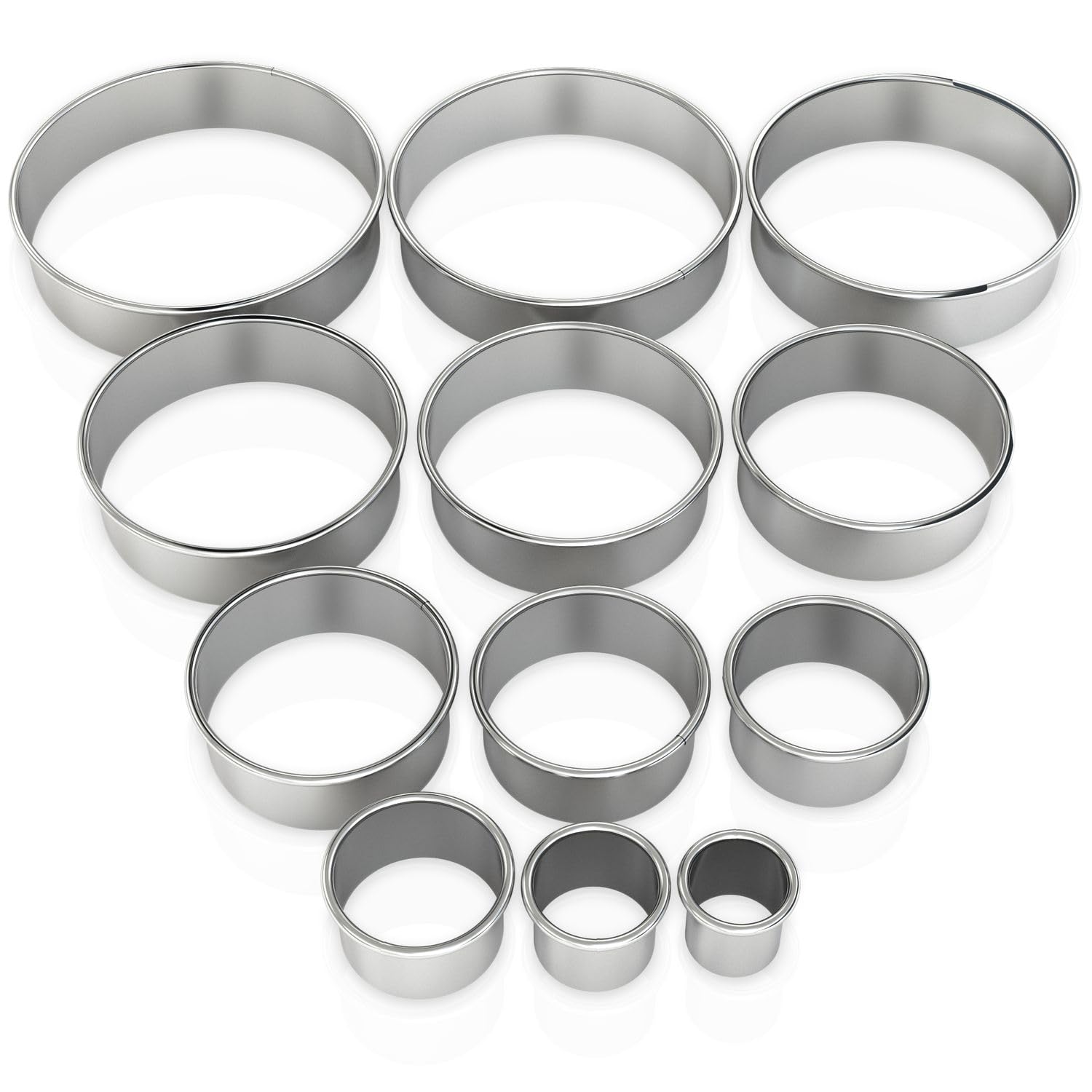 Intirilife Ausstechformen Set 12-tlg Rund Edelstahl Silber