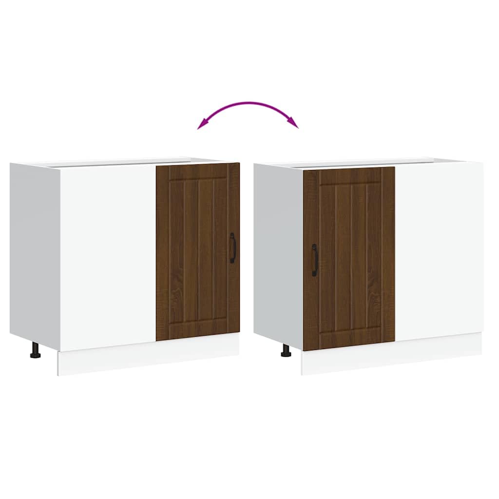 vidaXL Lucca Küchenunterschrank Braune Eiche Holzschrank