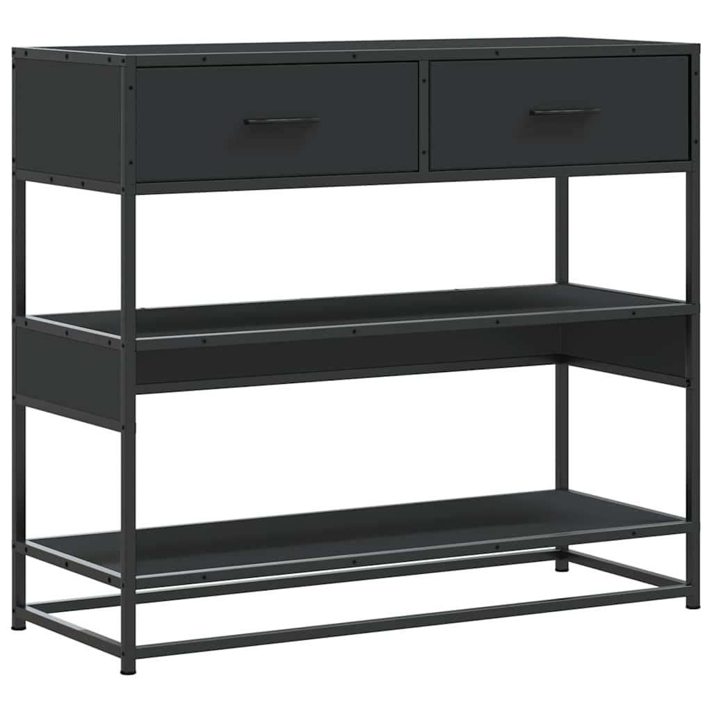 vidaXL Konsolentisch Schwarz 90x35x80 Holzwerkstoff Ablage