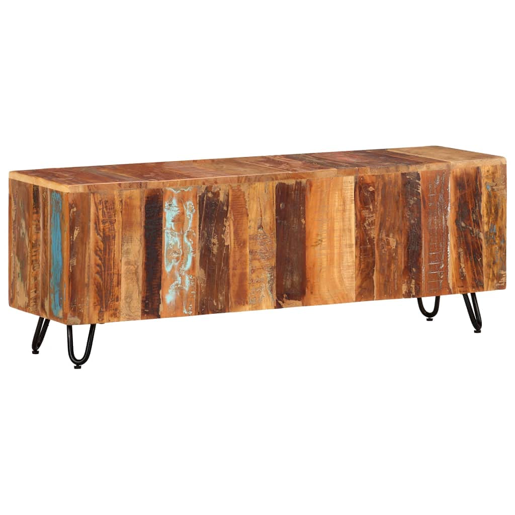 vidaXL TV Schrank Lowboard 110x30x40cm Altholz Massiv Vintage