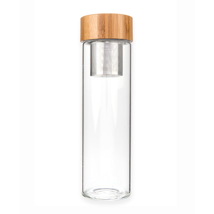 Kikkerland Kitchen Zen Teebereiter Glas mit Bambusdeckel