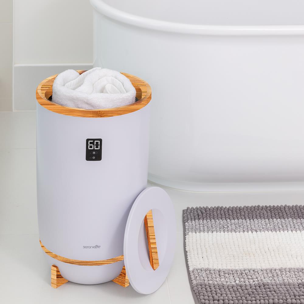 Serenelife Towel Warmers Handtuchwärmer weiß 2 Handtücher Timer