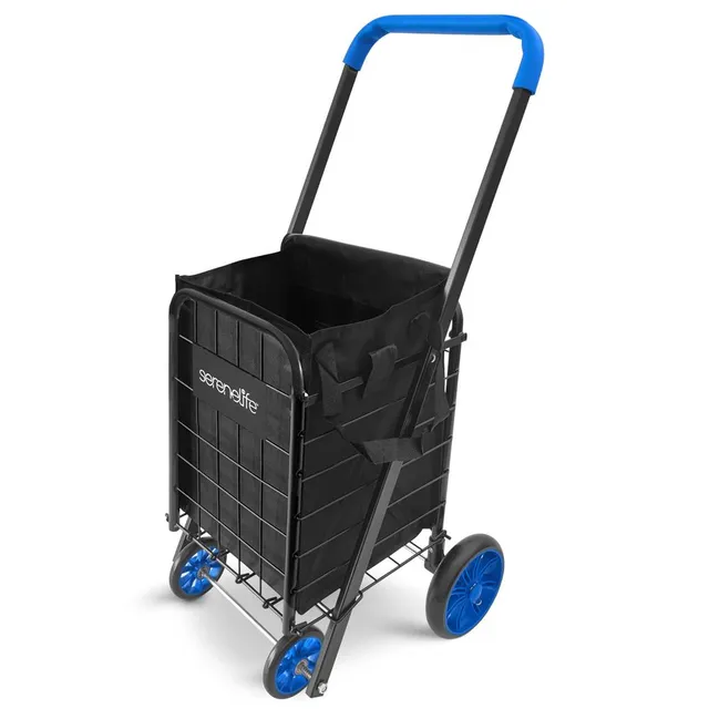 Serenelife Einkaufswagen Tasche Schwarz Oxford wasserdicht