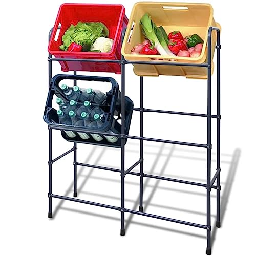 vidaXL Heim & Garten Stahlregal für 6 Kisten Metall
