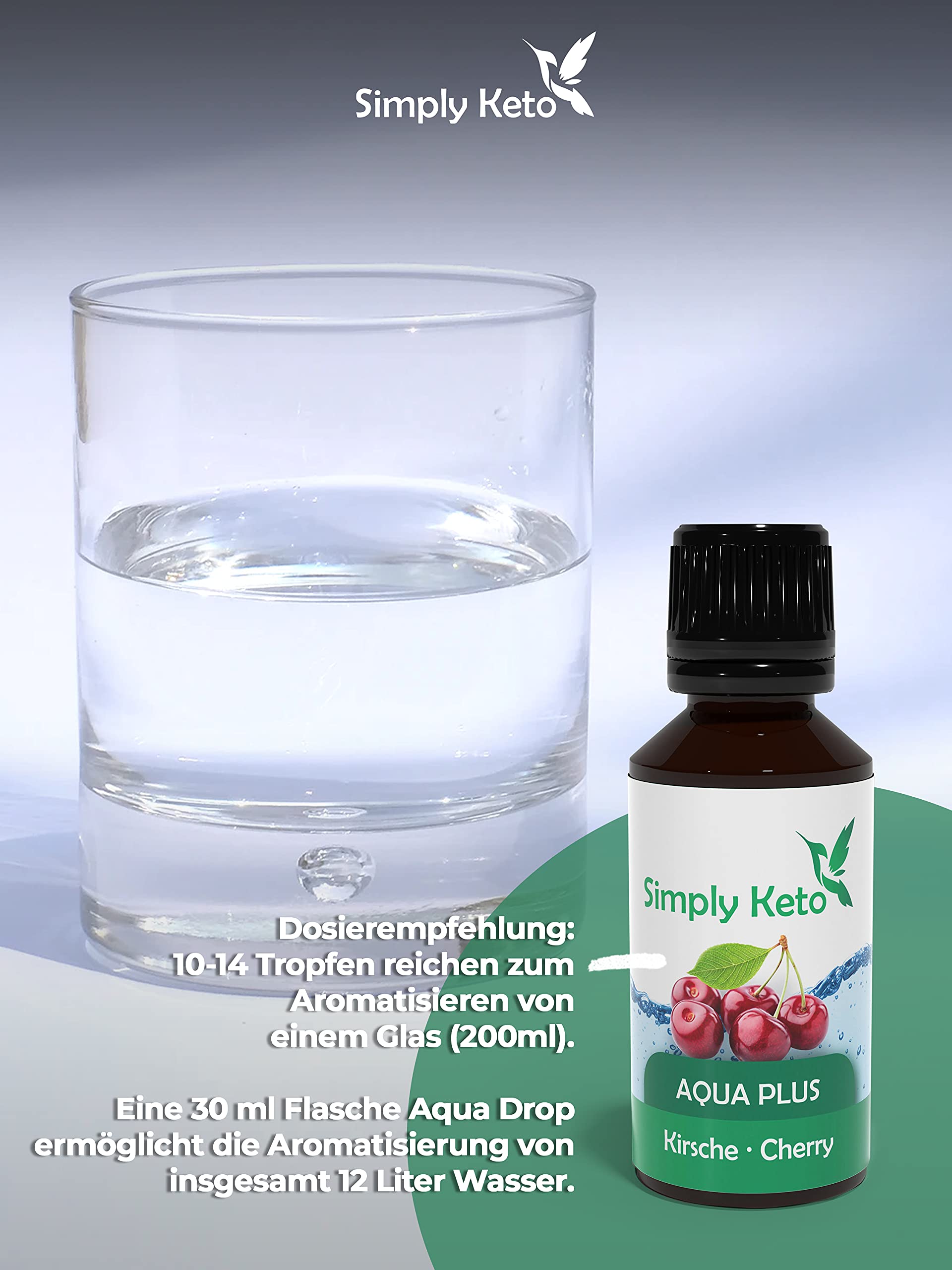 Simply Keto Aqua Plus Flavour Drops Kirsche 30ml zuckerfrei