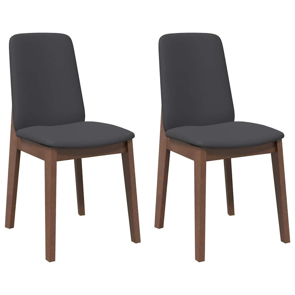 vidaXL Esszimmerstühle Braun 2er Set Holz 45x54x83 mit Kissen