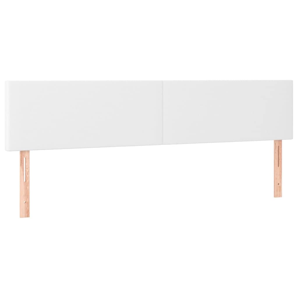 vidaXL Boxspringbett Weiß 160x200 cm Kunstleder mit Matratze LED