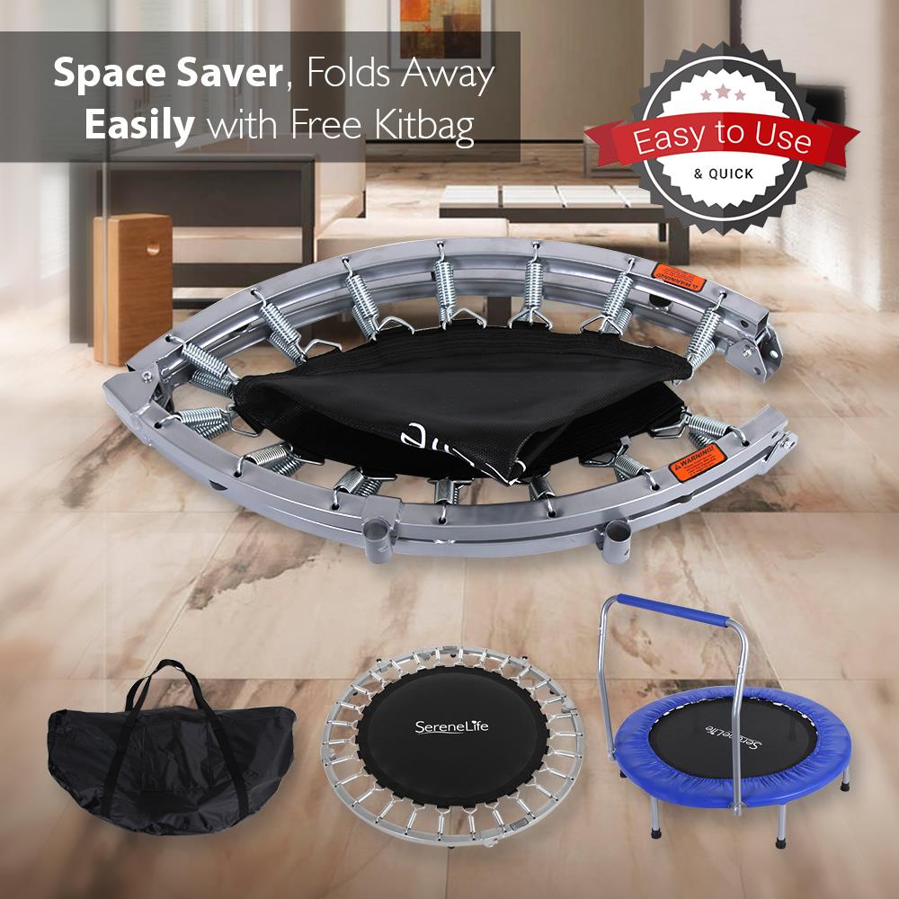Serenelife Fitness Trampolin Kinder 91 cm Dunkelblau klappbar