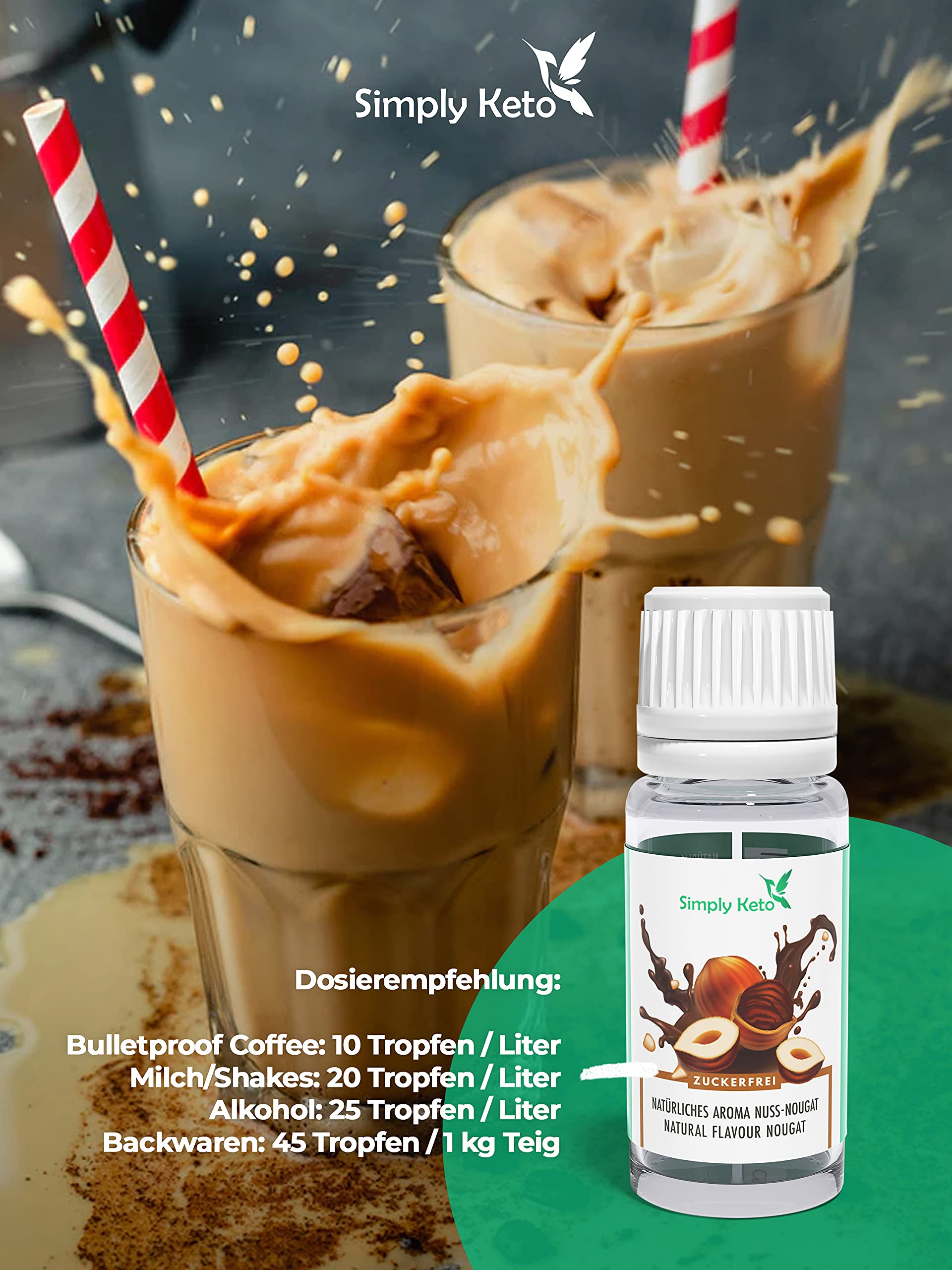 Keto Getränke Simply Flavour Drops Nuss-Nougat 10ml vegan