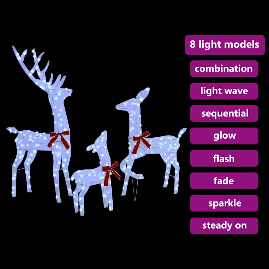 vidaXL Rentierfamilie 3-tlg LED Weihnachtsdeko kaltweiß 300 LEDs