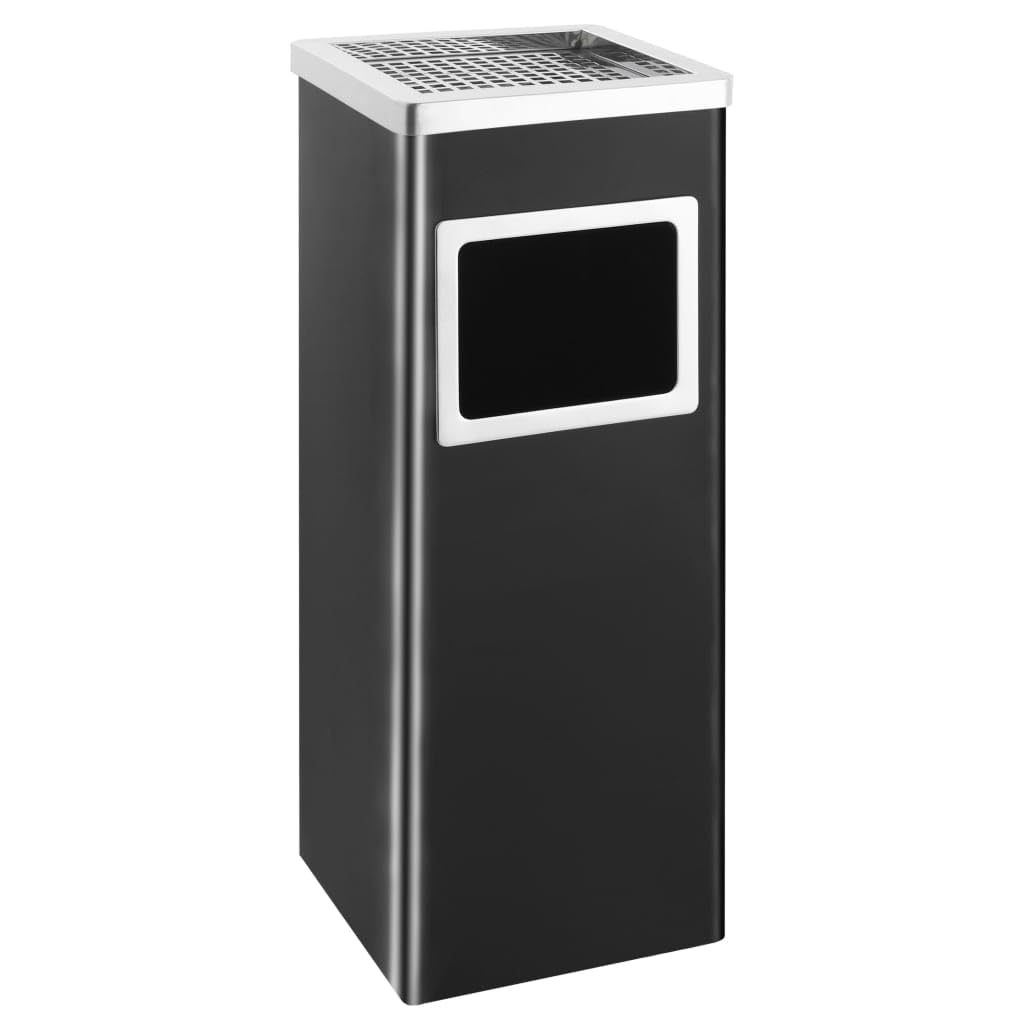 vidaXL Heim & Garten Mülleimer 36L Edelstahl Silber Ascher