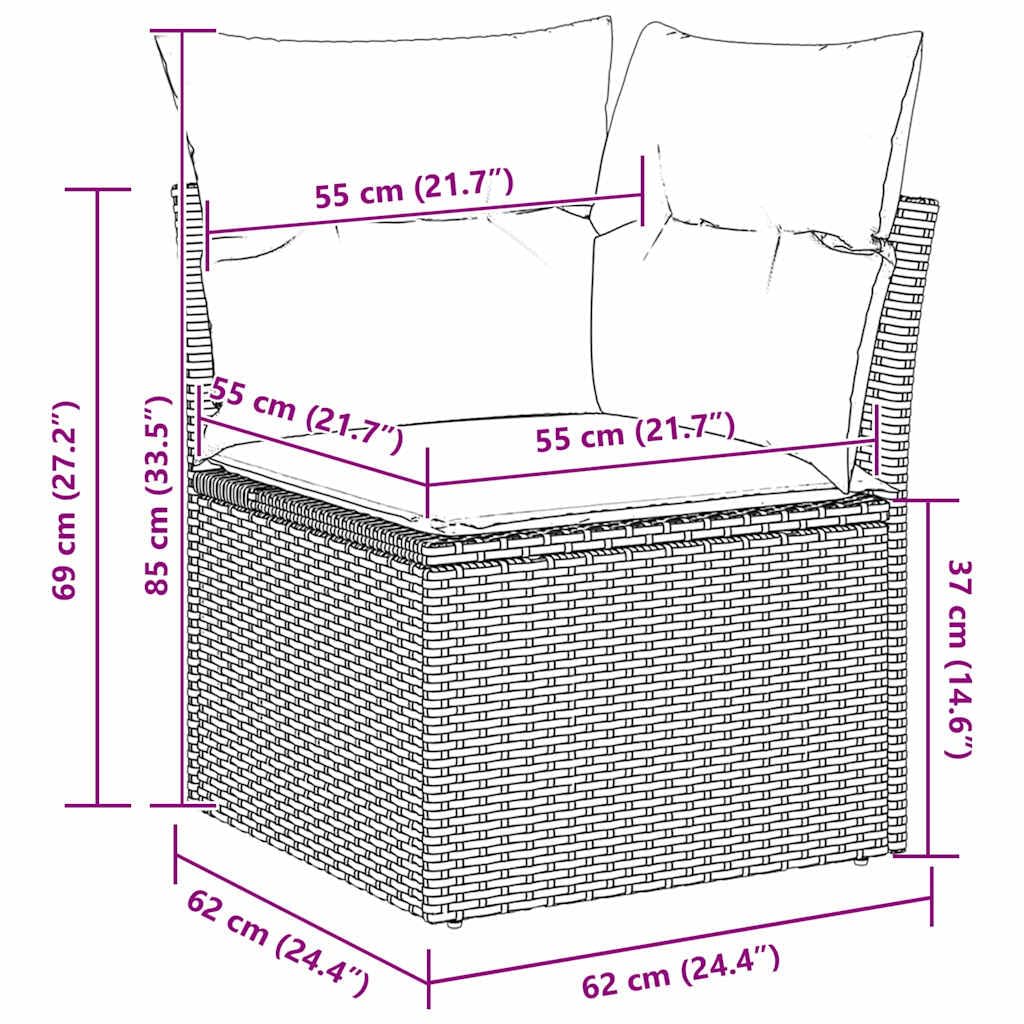 vidaXL Heim & Garten Gartensofa-Set 8-tlg Schwarz Poly-Rattan