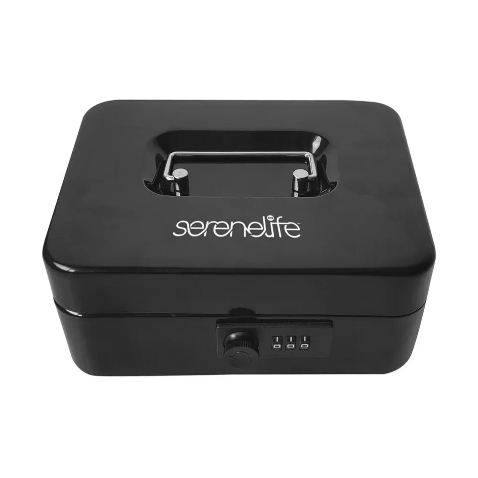Serenelife Storage Geldkassette Stahl 20 cm mit Schloss