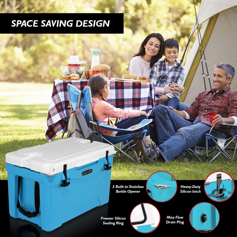 Serenelife Camping Kühlbox 33L Blau 5 Tage Isolierung