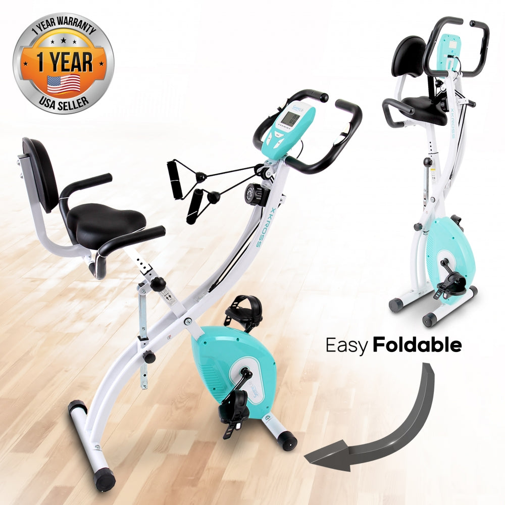 Serenelife Bicycle Klapp-Heimtrainer SLXB18 8 Stufen mit Puls