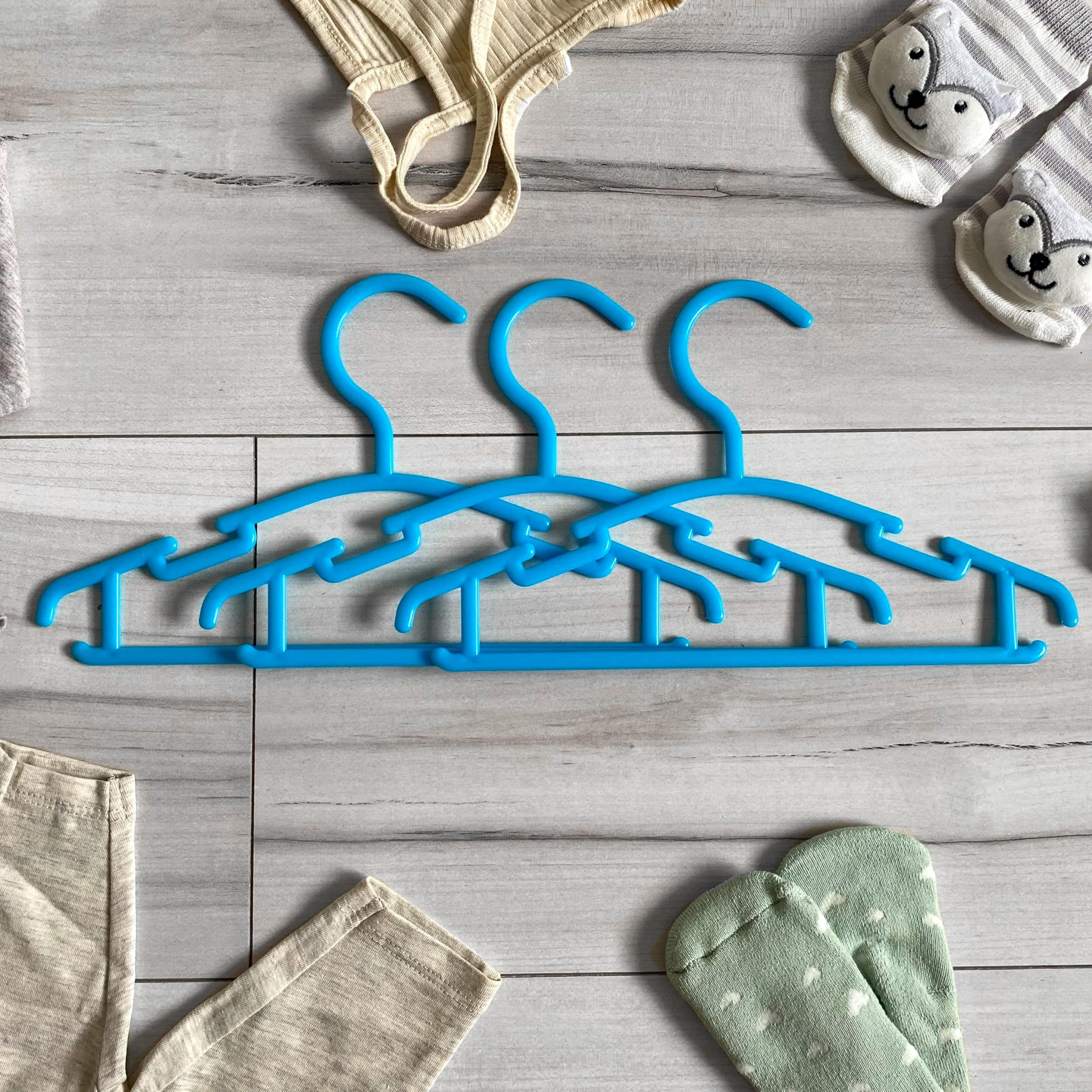Intirilife Kinderkleiderbügel Blau 10er Kunststoff 25,8 cm