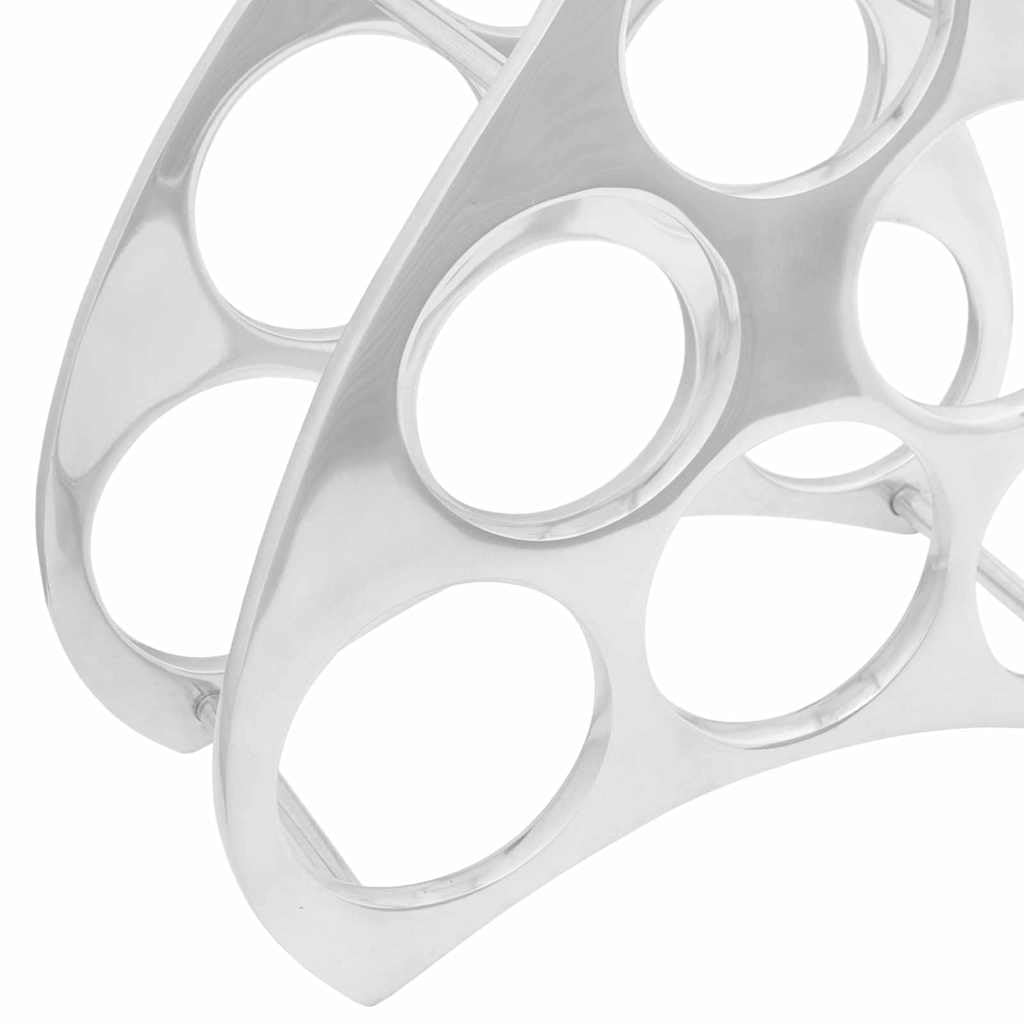 vidaXL Möbel Weinregal Aluminium Silber dreieckig poliert